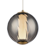 Swirly Color-Select Pendant - Aged Brass / Smoke