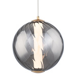 Swirly Color-Select Pendant - Aged Brass / Smoke