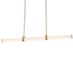 Clique Linear Pendant - Aged Brass / Alabaster