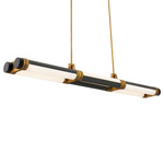 Catania Color-Select Linear Pendant - Aged Brass / Basalt Stone