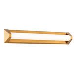 Swale Color-Select Bathroom Vanity Light - Aged Brass / White