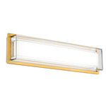 Ice Bar Color-Select Bathroom Vanity Light - Aged Brass / Frost