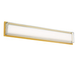 Ice Bar Color-Select Bathroom Vanity Light - Aged Brass / Frost