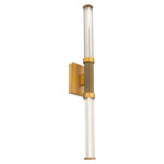 Ribeye Double Wall Light - Aged Brass / Clear