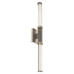 Ribeye Double Wall Light - Brushed Nickel / Clear