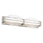 Deco Bathroom Vanity Light - Brushed Nickel / Clear
