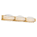 Deco Bathroom Vanity Light - Aged Brass / Clear