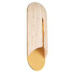Clog Outdoor Wall Sconce - Aged Brass / Travertine