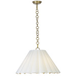 Allison Pendant - Natural Brass / White