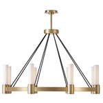 Dixon Chandelier - Natural Brass / Opal White