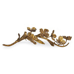 Dogwood Sprig Sculpture - Antique Gold Leaf