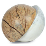 Flint Marble Sphere - Banswara White / Forest Brown