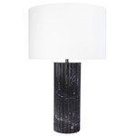 Tambour Table Lamp - Black Marble / Natural Linen