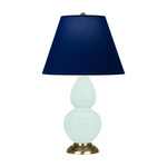 Double Gourd Small Table Lamp - Mint / Navy / Gray Lining