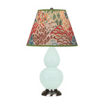 Double Gourd Small Table Lamp - Mint / Fall Floral