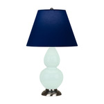 Double Gourd Small Table Lamp - Mint / Navy / Gray Lining