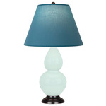 Double Gourd Small Table Lamp - Mint / Bright Blue / Gray Lining