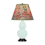 Double Gourd Small Table Lamp - Mint / Fall Floral