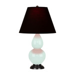 Double Gourd Small Table Lamp - Mint / Ink Black / Rose Red Lining