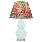 Double Gourd Small Table Lamp - Mint / Fall Floral