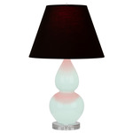 Double Gourd Small Table Lamp - Mint / Ink Black / Rose Red Lining