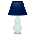 Double Gourd Small Table Lamp - Mint / Navy / Gray Lining