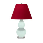 Double Gourd Small Table Lamp - Mint / Rose Red / Ink Black Lining