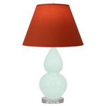 Double Gourd Small Table Lamp - Mint / Tangerine / Taupe Lining
