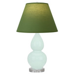 Double Gourd Small Table Lamp - Mint / Tea Green / Taupe Lining