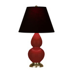 Double Gourd Small Table Lamp - Oxblood / Ink Black / Rose Red Lining