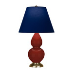 Double Gourd Small Table Lamp - Oxblood / Navy / Gray Lining