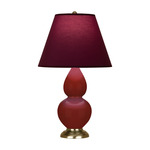Double Gourd Small Table Lamp - Oxblood / Plum / Lavender Lining