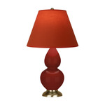 Double Gourd Small Table Lamp - Oxblood / Tangerine / Taupe Lining