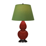 Double Gourd Small Table Lamp - Oxblood / Tea Green / Taupe Lining