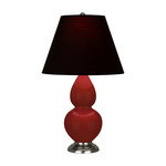 Double Gourd Small Table Lamp - Oxblood / Ink Black / Rose Red Lining