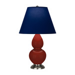 Double Gourd Small Table Lamp - Oxblood / Navy / Gray Lining