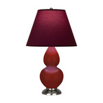Double Gourd Small Table Lamp - Oxblood / Plum / Lavender Lining