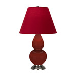 Double Gourd Small Table Lamp - Oxblood / Rose Red / Ink Black Lining