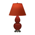 Double Gourd Small Table Lamp - Oxblood / Tangerine / Taupe Lining