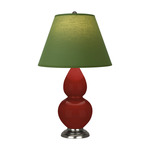 Double Gourd Small Table Lamp - Oxblood / Tea Green / Taupe Lining