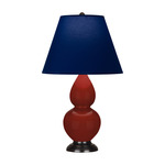 Double Gourd Small Table Lamp - Oxblood / Navy / Gray Lining