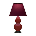 Double Gourd Small Table Lamp - Oxblood / Plum / Lavender Lining