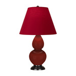 Double Gourd Small Table Lamp - Oxblood / Rose Red / Ink Black Lining