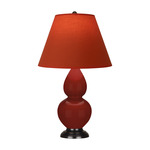 Double Gourd Small Table Lamp - Oxblood / Tangerine / Taupe Lining