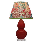 Double Gourd Small Table Lamp - Oxblood / Fall Floral