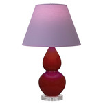 Double Gourd Small Table Lamp - Oxblood / Lavender / Plum Lining