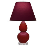 Double Gourd Small Table Lamp - Oxblood / Plum / Lavender Lining