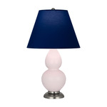 Double Gourd Small Table Lamp - Rose Water / Navy / Gray Lining