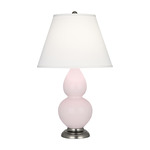 Double Gourd Small Table Lamp - Rose Water / Pearl Dupioni