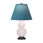 Double Gourd Small Table Lamp - Rose Water / Bright Blue / Gray Lining